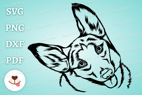Corgi Dog Head Tilting Svg Png Cut File