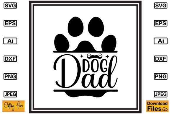 Dog Dad Cute SVG T-shirt Design