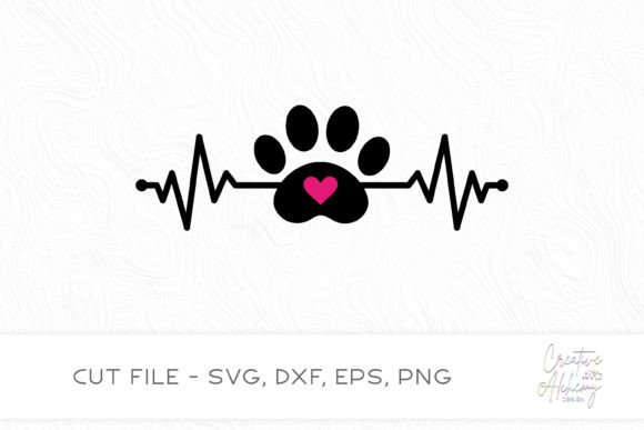 Dog Paw Lifeline SVG Cut File
