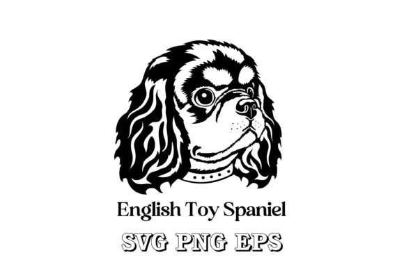 English Toy Spaniel Dog Face Vector SVG