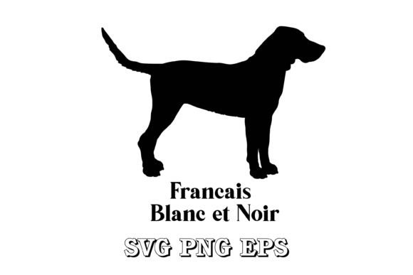 French Black And White Dog Silhouette
