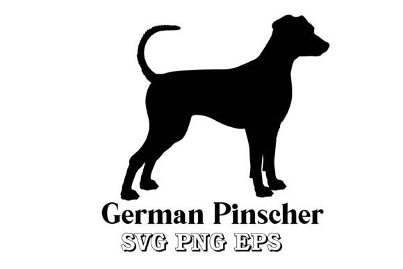 German Pinscher Logo Dog Silhouette