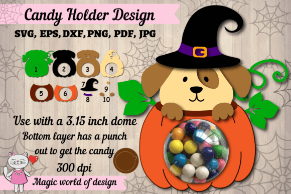 Halloween Dog Candy Dome Svg