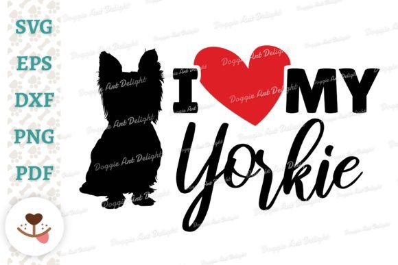 I Love My Yorkie Embroidery Design
