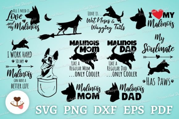 Malinois Dog Lover Bundle Svg Png Cut