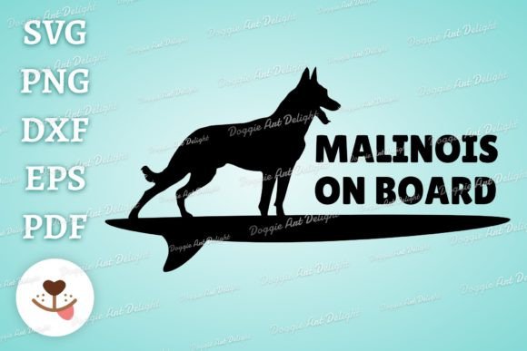 MALINOIS ON BOARD Car Decal Svg Png