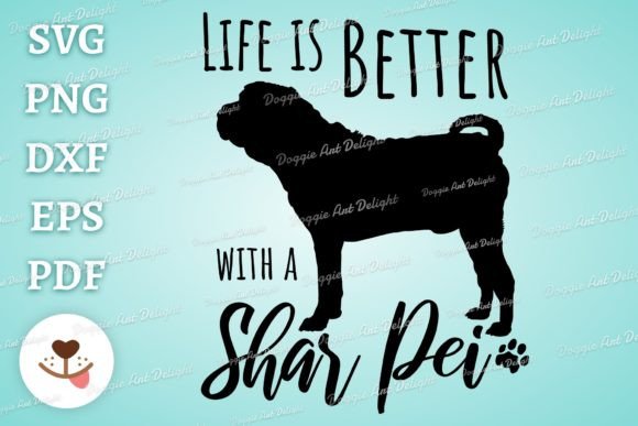Shar Pei Dog Lover Png Svg Dxf Eps Pdf