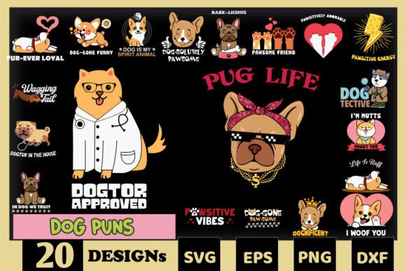 Testing the Dog Puns Bundle SVG 20 Designs